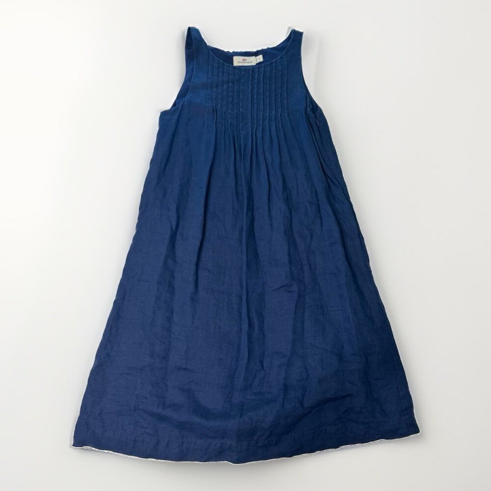 Vineyard Vines Women’s Size 0 Navy Blue Sleeveless Dress Linen